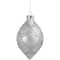 5" Glittered Silver Glass Finial Christmas Ornament